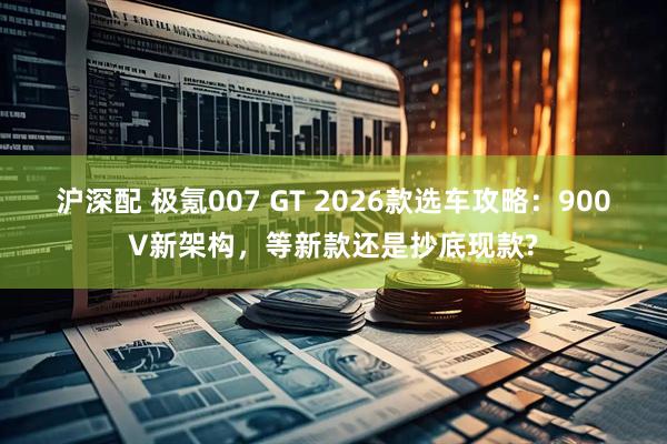 沪深配 极氪007 GT 2026款选车攻略：900V新架构，等新款还是抄底现款?