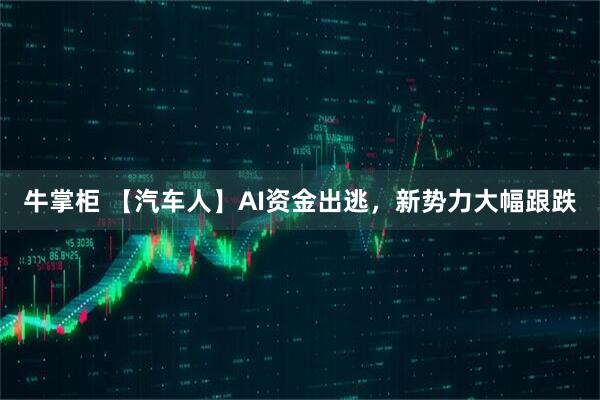 牛掌柜 【汽车人】AI资金出逃，新势力大幅跟跌